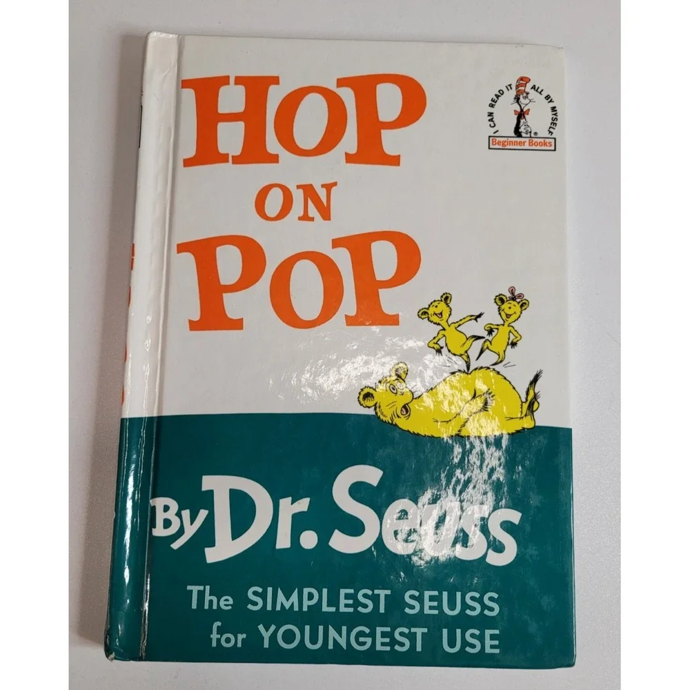 Vintage Dr. Seuss Beginner Books Lot of 3 Cat in the Hat, Hop on Pop, Foot Book